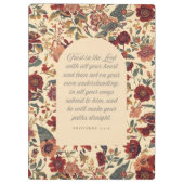 Proverbs 3:5–6 主を信頼する ヴィンテージ フラワー クリップボード (裏面)