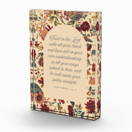 Proverbs 3:5–6 主を信頼する ヴィンテージ フラワー フォトブロック