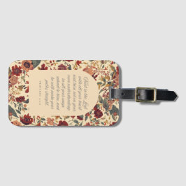 Proverbs 3:5–6 主を信頼する ヴィンテージ フラワー ラゲッジタグ