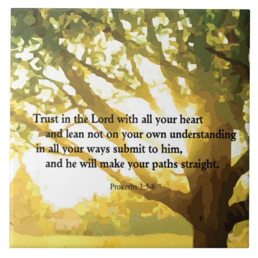 Proverbs 3:5-6 主を信頼する 装飾タイル タイル (正面)