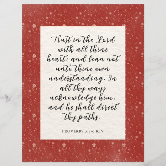 Proverbs 3:5-6 KJV 聖書の言葉のイメージ チラシ (正面)