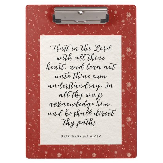 Proverbs 3:5-6 KJV 聖書の言葉 画像 クリップボード (正面)