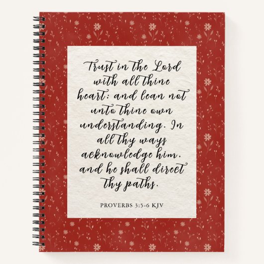 Proverbs 3:5-6 KJV 聖書の言葉 画像 ノートブック (正面)
