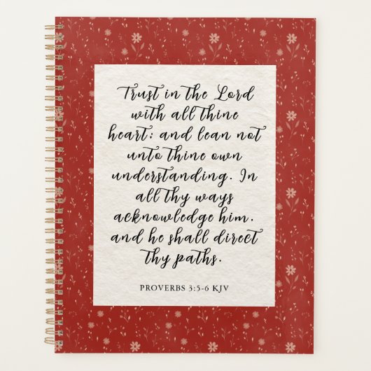 Proverbs 3:5-6 KJV 聖書の言葉 画像 プランナー手帳 (正面)
