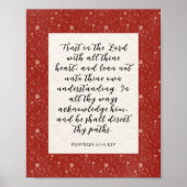 Proverbs 3:5-6 KJV 聖書の言葉 画像 ポスター (正面)