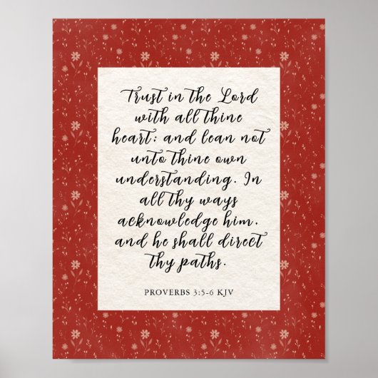 Proverbs 3:5-6 KJV 聖書の言葉 画像 ポスター (正面)