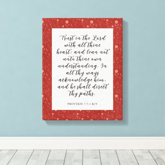 Proverbs 3:5-6 KJV Bible Verse Image  キャンバスプリント (インサイチュ (ウッドフロア))