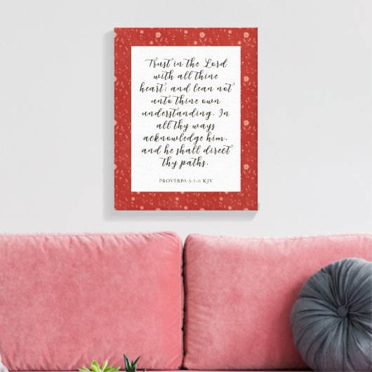 Proverbs 3:5-6 KJV Bible Verse Image  キャンバスプリント (インサイチュ (リビング))