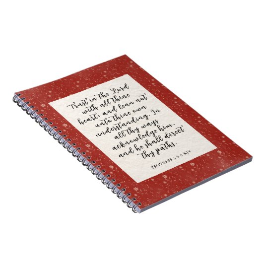 Proverbs 3:5-6 KJV Bible Verse Image  ノートブック (右側)