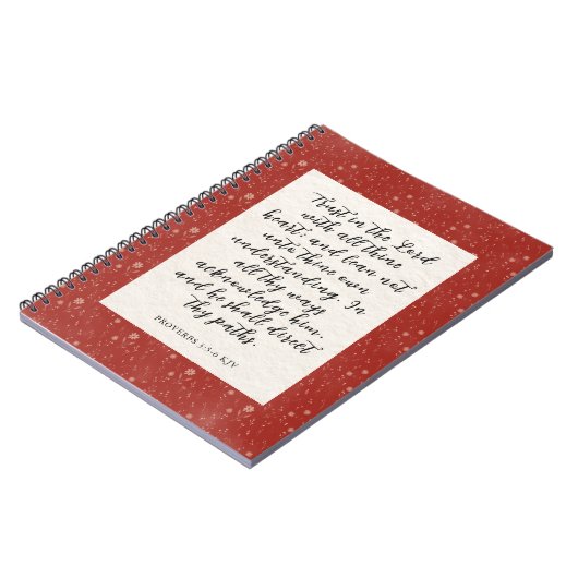 Proverbs 3:5-6 KJV Bible Verse Image  ノートブック (左側)