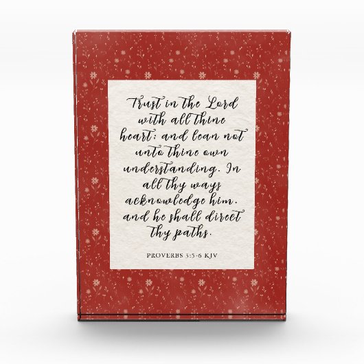 Proverbs 3:5-6 KJV Bible Verse Image  フォトブロック (正面)