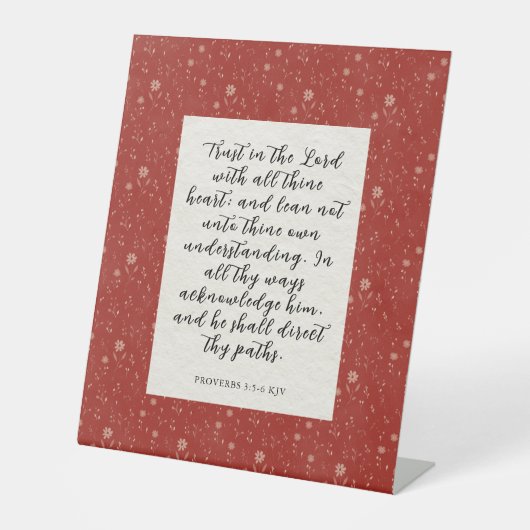 Proverbs 3:5-6 KJV Bible Verse Image  台座サイン (正面)