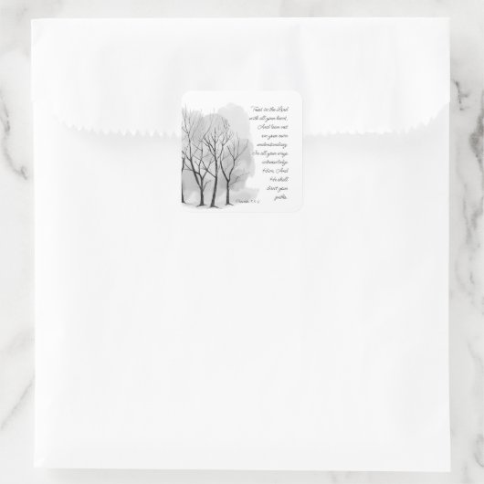 Proverbs 3:5-6 Trust in the Lord スクエアシール (バッグ)