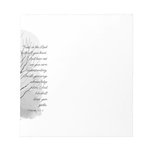 Proverbs 3:5-6 Trust in the Lord ノートパッド (正面)