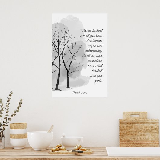 Proverbs 3:5-6 Trust in the Lord ポスター (キッチン)