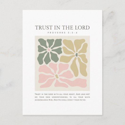 Proverbs 3:5-6 Trust in the Lord ポストカード (正面)