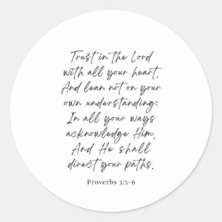 Proverbs 3:5-6 Trust in the Lord ラウンドシール