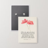 Proverbs 3:5–6 Trust in the Lord Pink Floral 缶バッジ (正面/裏面)