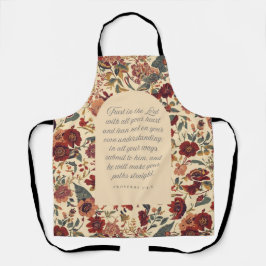 Proverbs 3:5–6 Trust in the Lord Vintage Floral エプロン