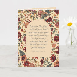 Proverbs 3:5–6 Trust in the Lord Vintage Floral カード