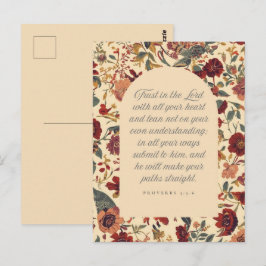 Proverbs 3:5–6 Trust in the Lord Vintage Floral ポストカード