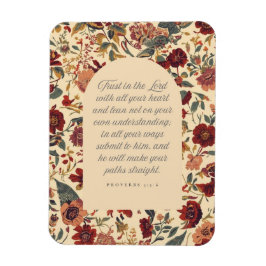 Proverbs 3:5–6 Trust in the Lord Vintage Floral マグネット