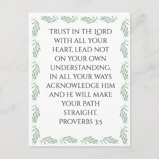 Proverbs 3:5 Poster ポストカード (正面)