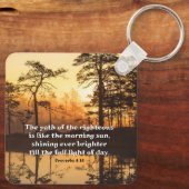 Proverbs 4:18 Path of the Righteous Bible Verse キーホルダー (裏面)