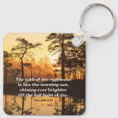 Proverbs 4:18 Path of the Righteous Bible Verse キーホルダー (裏面)
