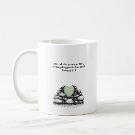 Proverbs 4:23 Bible Verse Christian Faith Gift Mug コーヒーマグカップ (左)