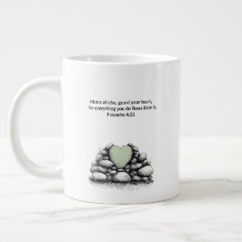 Proverbs 4:23 Bible Verse Christian Faith Gift Mug ジャンボコーヒーマグカップ