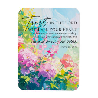 Proverbs 9:10 主の畏れは知恵のはじめ 聖なる方を知ることは理解である - 抽象的な花の マグネット