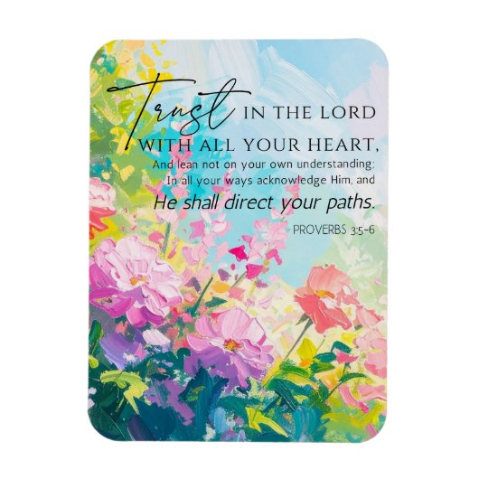 Proverbs 9:10 主の畏れは知恵のはじめ 聖なる方を知ることは理解である - 抽象的な花の マグネット (縦)