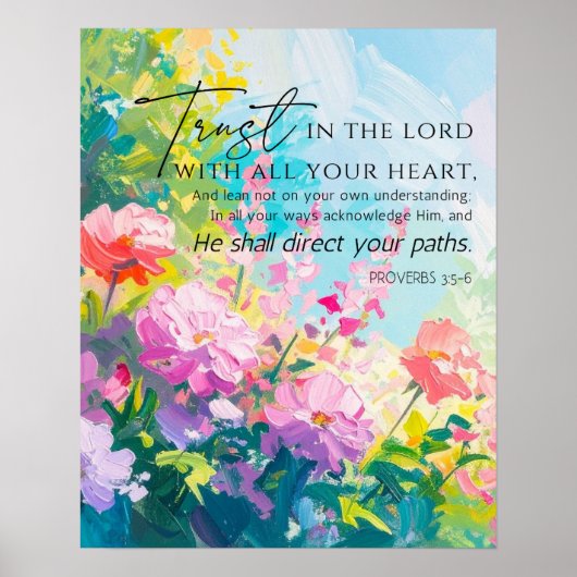 Proverbs 9:10 The fear of the Lord Abstract Floral ポスター (正面)