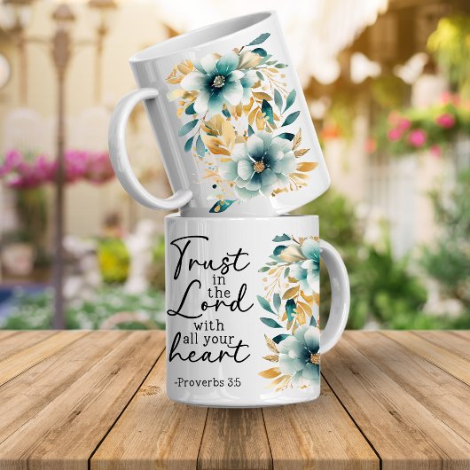 Proverbs Bible Verse Floral Coffee Mug コーヒーマグカップ