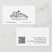 Proverbs Bible Verse Floral Doodle Church 名刺 (正面/裏面)