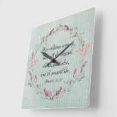 Proverbs Mom：彼女の子供たちはKJVの聖なる書物、 経典を起こす スクエア壁時計 (傾斜)