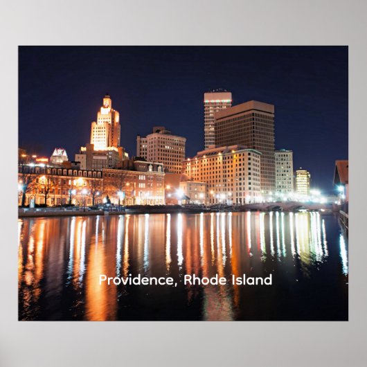 Providence, Rhode Island at night ポスター (正面)