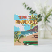 Providencialesヴィンテージ旅行ポスター ポストカード (スタンド正面)