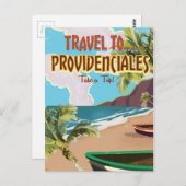 Providencialesヴィンテージ旅行ポスター ポストカード (正面/裏面)