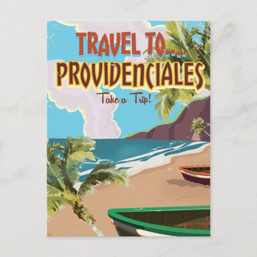 Providencialesヴィンテージ旅行ポスター ポストカード (正面)