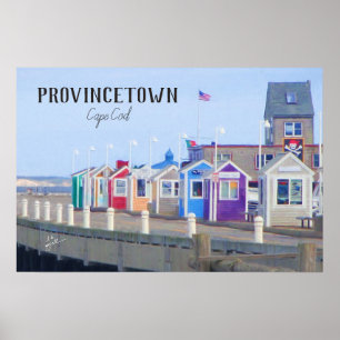 Provincetownのケープコッドの遊歩道の写真撮影 ポスター