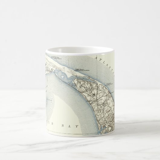 Provincetownのケープコッドマサチューセッツの地図 コーヒーマグカップ (中央)