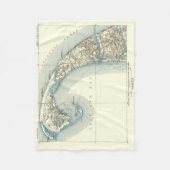 Provincetownのケープコッドマサチューセッツの地図 フリースブランケット (正面)