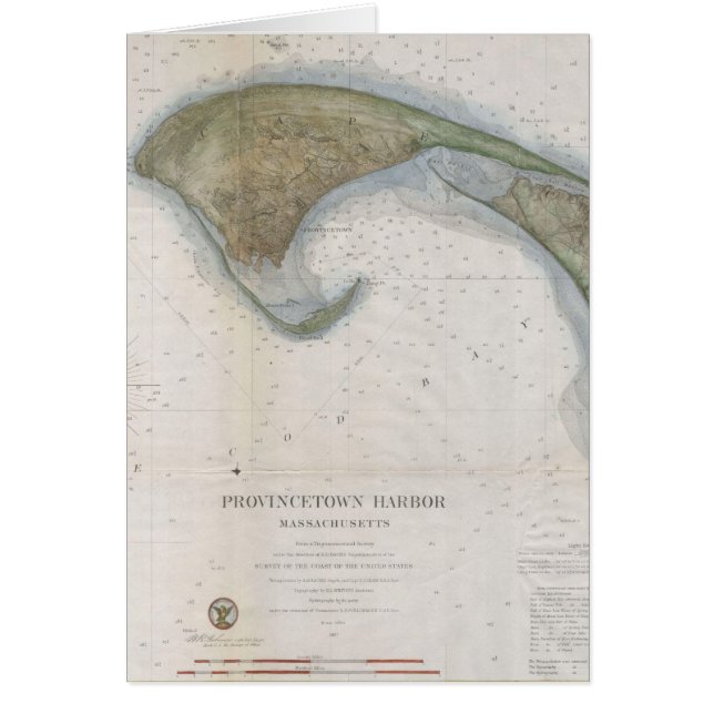 Provincetownのヴィンテージの地図 (正面)