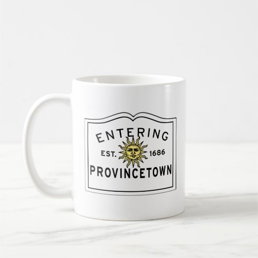 Provincetown MAに入る上昇および輝やき コーヒーマグカップ (左)