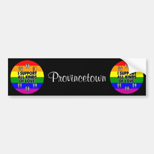 Provincetown MAサポートゲイ権利バンパーステッカー バンパーステッカー
