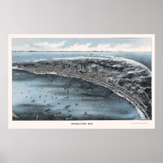 Provincetown, MA Panoramic Map - 1910 ポスター (正面)