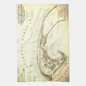 Provincetown Truroの古い(1833年の)地図 キッチンタオル (縦)