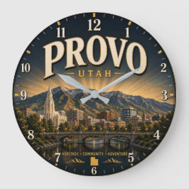 Provo Utah ラージ壁時計